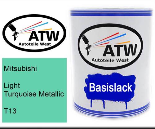 Mitsubishi, Light Turquoise Metallic, T13: 1L Lackdose, von ATW Autoteile West.